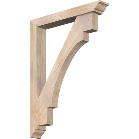 Ekena Millwork Merced Traditional Smooth Bracket w/ Offset Brace, Douglas Fir, 5 1/2"W x 36"D x 48"H BKT0604X36X48MRC01SDF